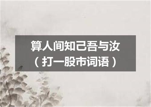 算人间知己吾与汝（打一股市词语）