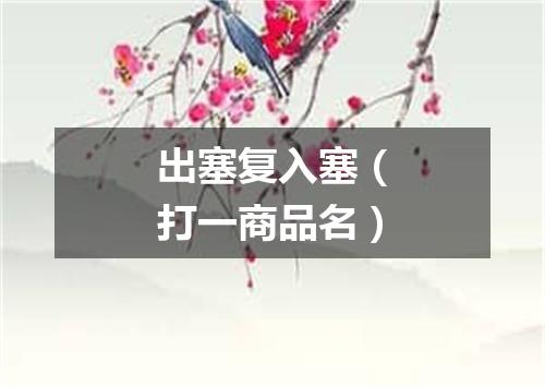 出塞复入塞（打一商品名）