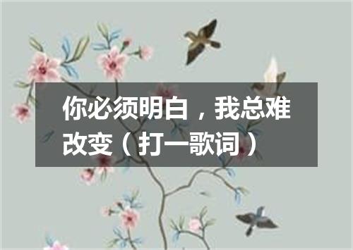 你必须明白，我总难改变（打一歌词）