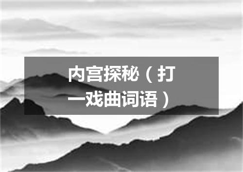 内宫探秘（打一戏曲词语）