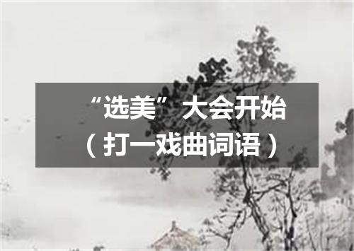 “选美”大会开始（打一戏曲词语）