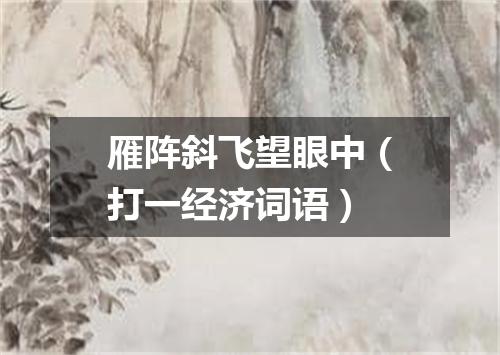 雁阵斜飞望眼中（打一经济词语）