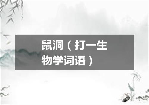 鼠洞（打一生物学词语）