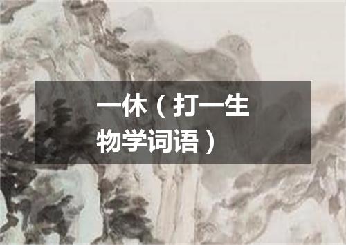 一休（打一生物学词语）