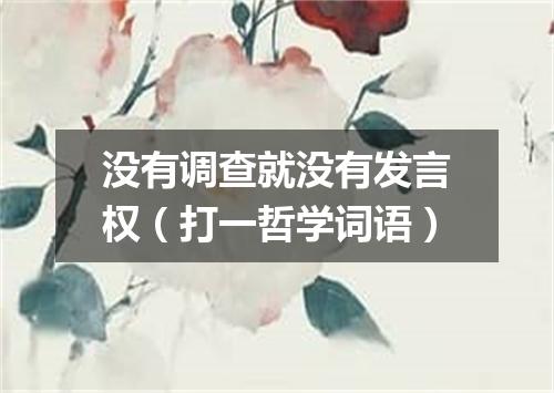 没有调查就没有发言权（打一哲学词语）