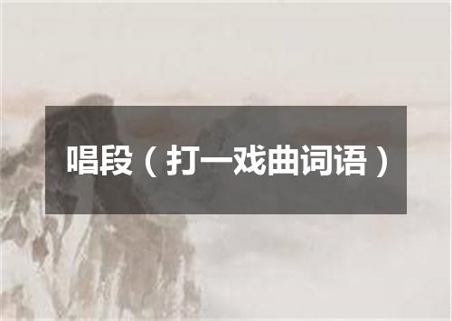 唱段（打一戏曲词语）