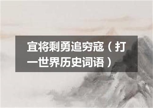 宜将剩勇追穷寇（打一世界历史词语）
