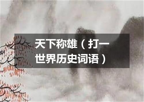 天下称雄（打一世界历史词语）