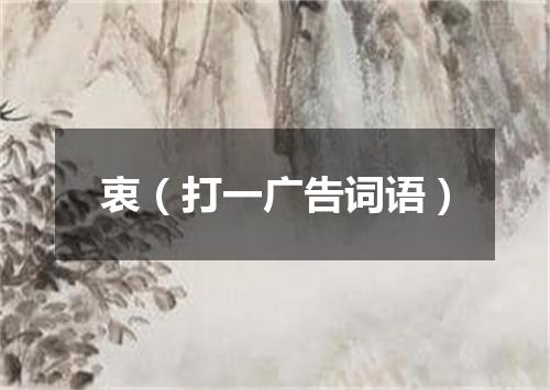 衷（打一广告词语）