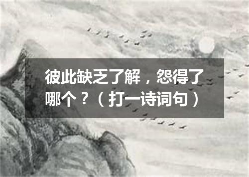 彼此缺乏了解，怨得了哪个？（打一诗词句）