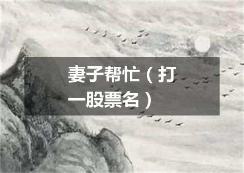 妻子帮忙（打一股票名）