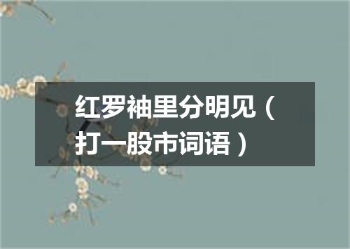 红罗袖里分明见（打一股市词语）