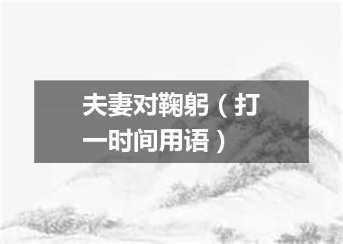 夫妻对鞠躬（打一时间用语）