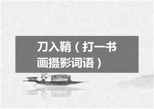 刀入鞘（打一书画摄影词语）