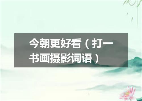 今朝更好看（打一书画摄影词语）