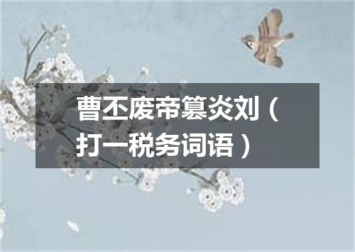 曹丕废帝篡炎刘（打一税务词语）