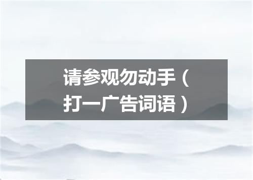 请参观勿动手（打一广告词语）