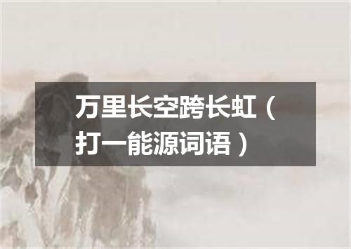 万里长空跨长虹（打一能源词语）