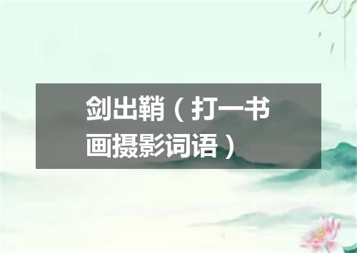 剑出鞘（打一书画摄影词语）