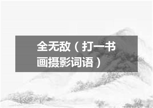 全无敌（打一书画摄影词语）