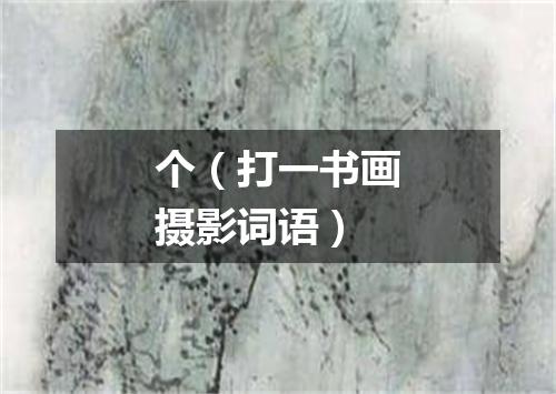 个（打一书画摄影词语）