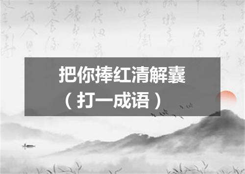 把你捧红清解囊（打一成语）