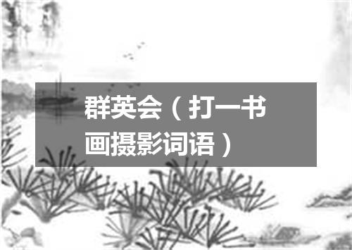 群英会（打一书画摄影词语）