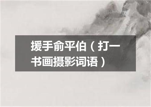 援手俞平伯（打一书画摄影词语）