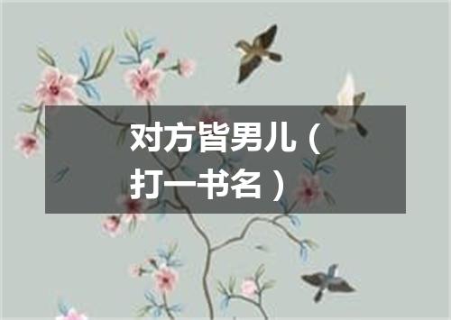对方皆男儿（打一书名）