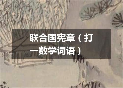 联合国宪章（打一数学词语）