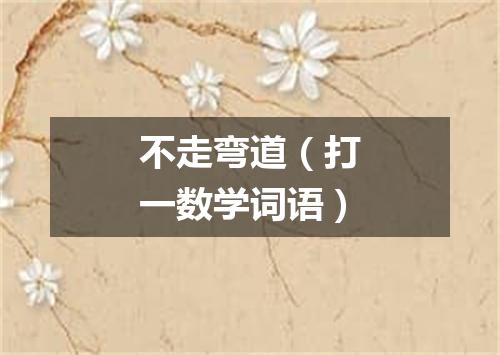 不走弯道（打一数学词语）