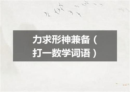 力求形神兼备（打一数学词语）