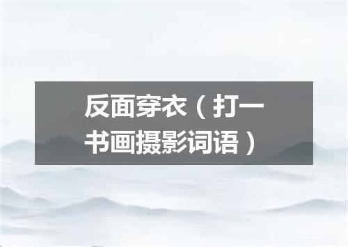 反面穿衣（打一书画摄影词语）