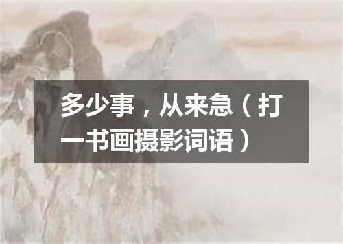 多少事，从来急（打一书画摄影词语）