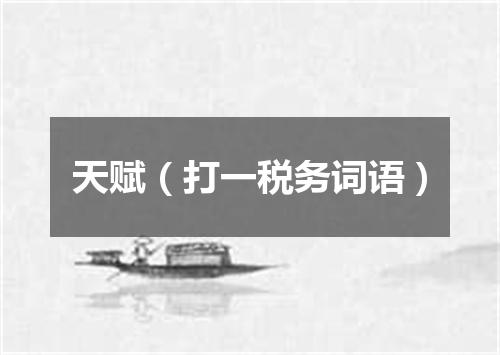 天赋（打一税务词语）