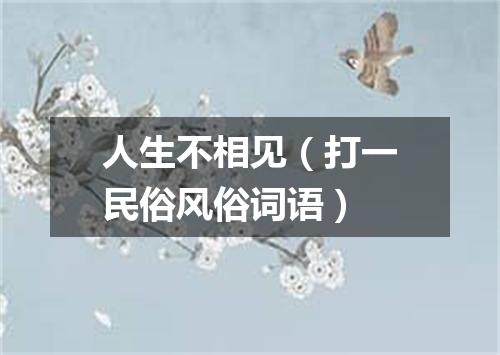 人生不相见（打一民俗风俗词语）