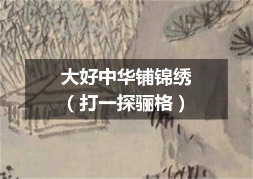 大好中华铺锦绣（打一探骊格）