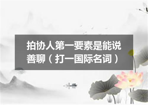 拍协人第一要素是能说善聊（打一国际名词）