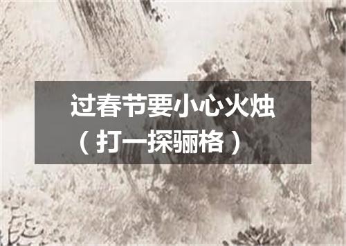 过春节要小心火烛（打一探骊格）