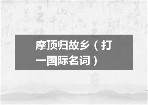 摩顶归故乡（打一国际名词）