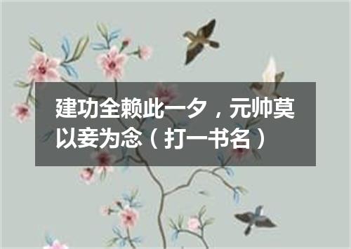 建功全赖此一夕，元帅莫以妾为念（打一书名）