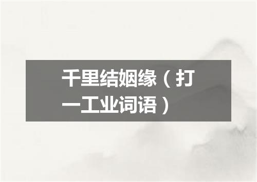 千里结姻缘（打一工业词语）