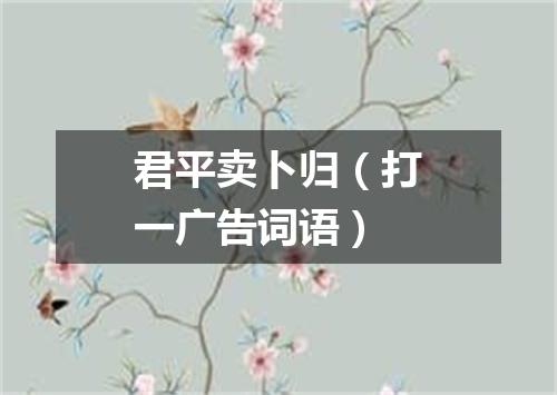 君平卖卜归（打一广告词语）