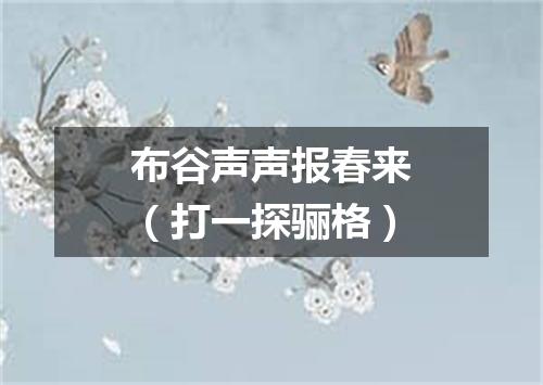 布谷声声报春来（打一探骊格）