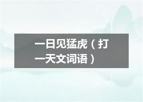 一日见猛虎（打一天文词语）
