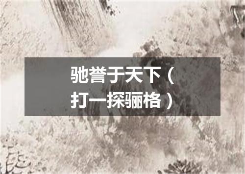 驰誉于天下（打一探骊格）