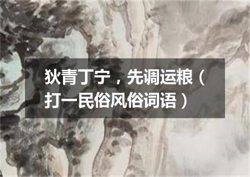 狄青丁宁，先调运粮（打一民俗风俗词语）