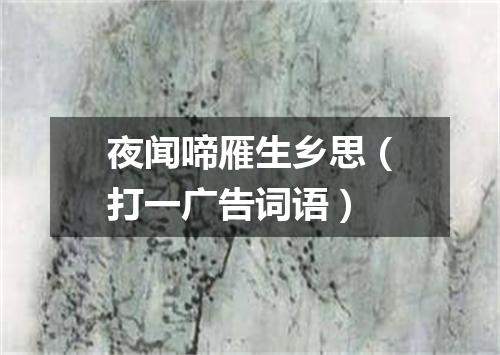 夜闻啼雁生乡思（打一广告词语）
