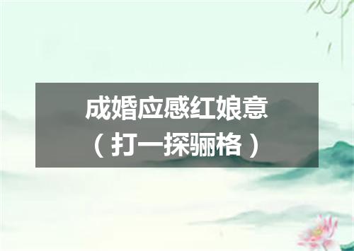 成婚应感红娘意（打一探骊格）