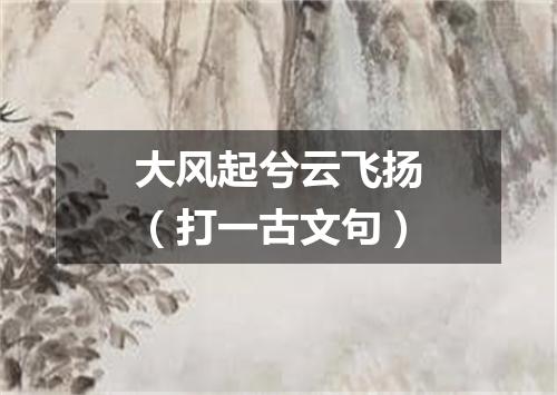 大风起兮云飞扬（打一古文句）